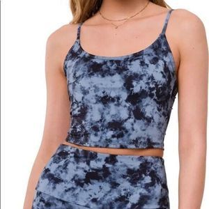 Onzie Women's Tie-dye Belle Cami Crop Top Moonstone Blue Size M/L NWT